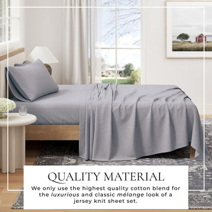 Heathered Jersey and Cotton Blend Bed Sheets