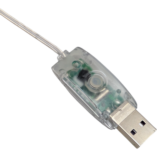 Boule de Noël lumineuse USB en verre irisé transparent - Moelleuse