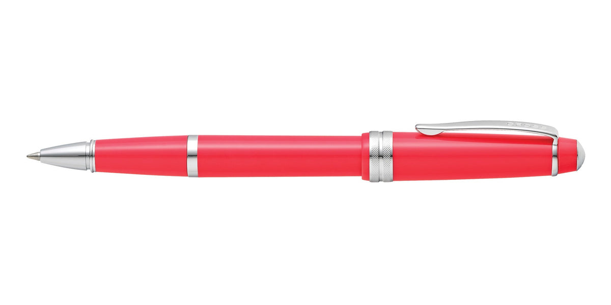 Bailey Light polished coral resin rollerball pen by A.T. Cross with silver trim on Tampa Home & Garden Store