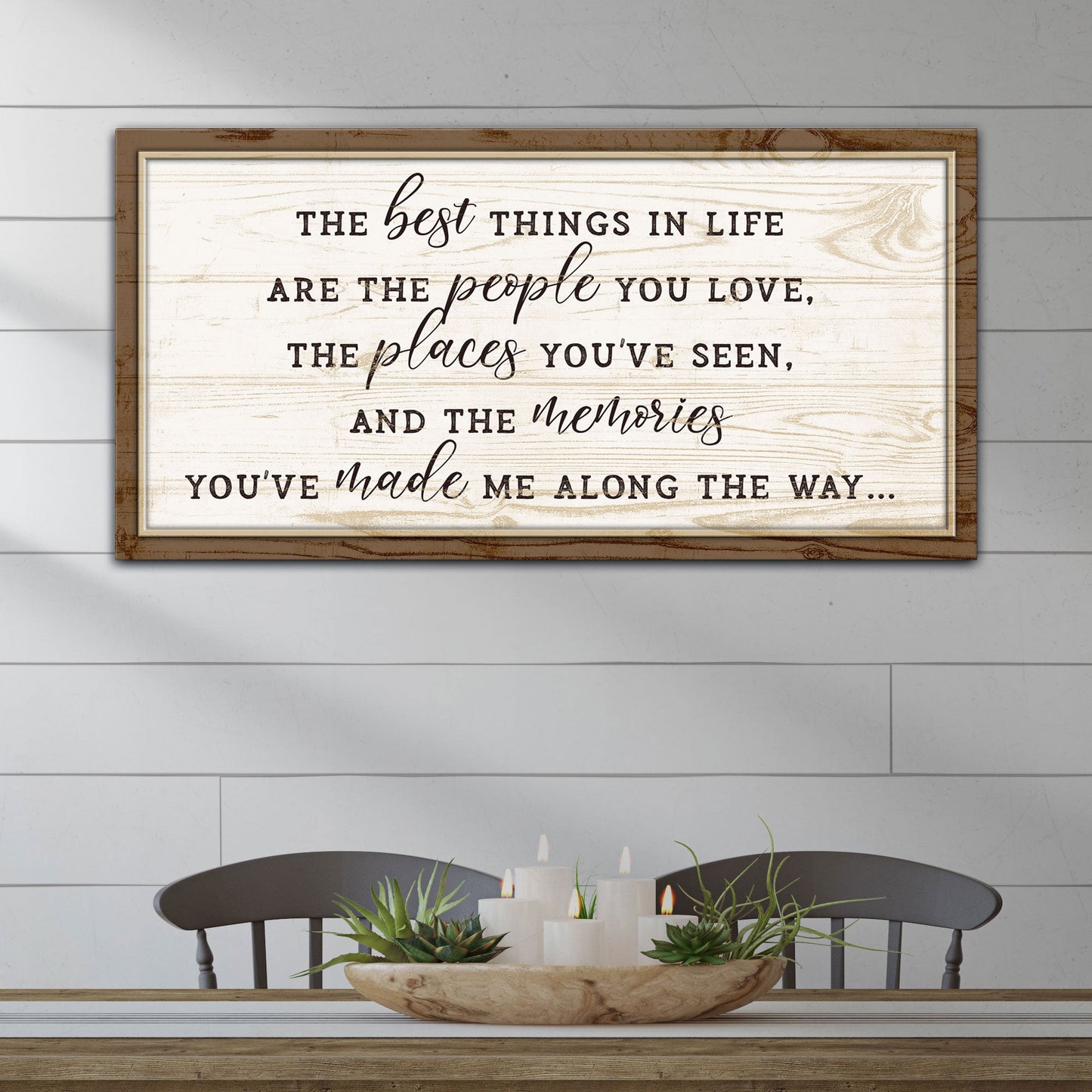 Canvas sign The Best Things In Life Sign VI on whitewashed background crafting canvas on Tampa Home & Garden Store