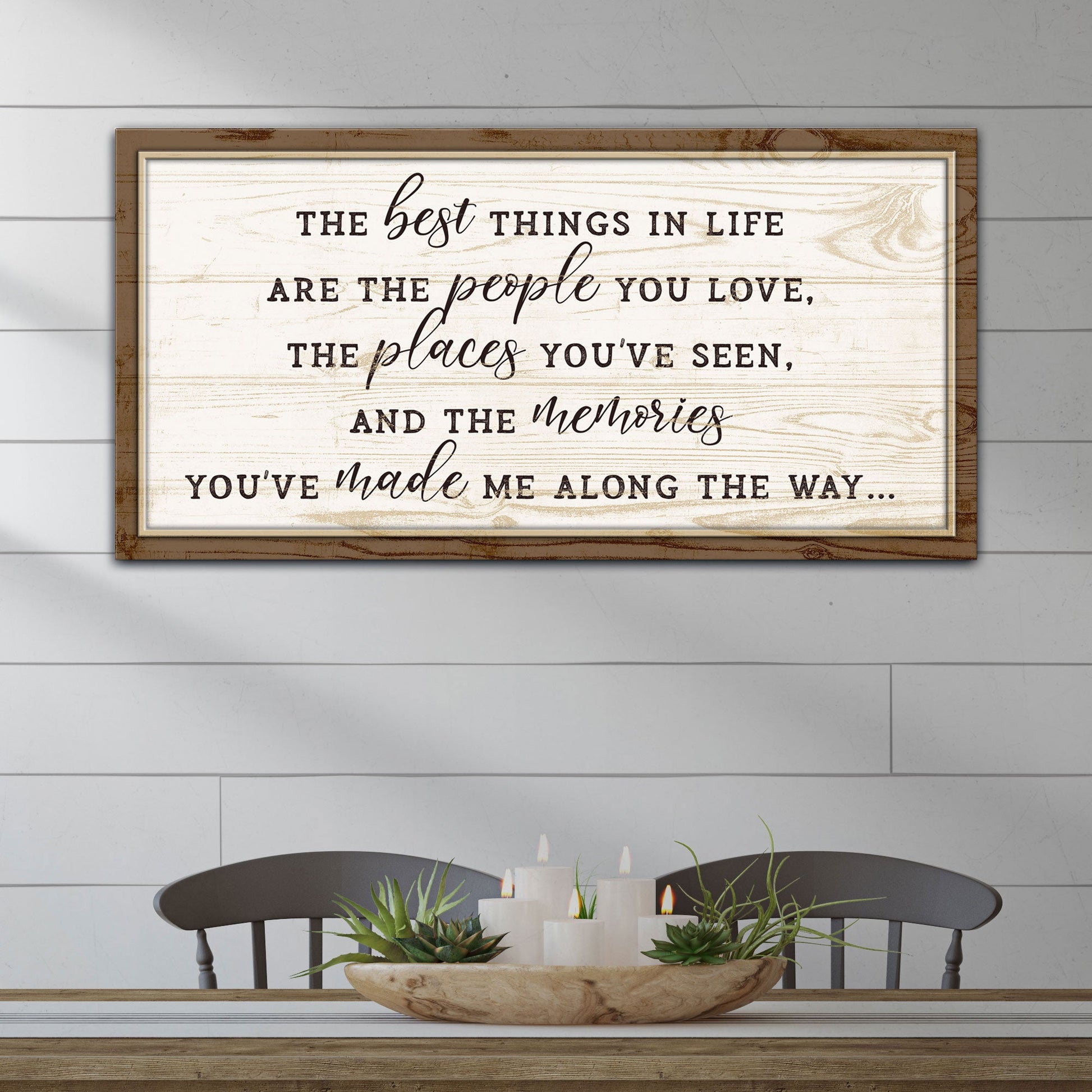 Canvas sign The Best Things In Life Sign VI on whitewashed background crafting canvas on Tampa Home & Garden Store