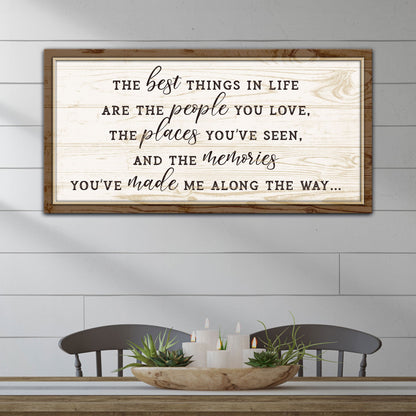 Canvas sign The Best Things In Life Sign VI on whitewashed background crafting canvas on Tampa Home & Garden Store