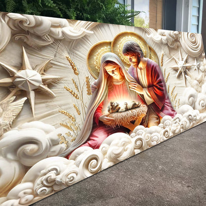 3D Faith Wall Art canvas crafting by Tailored Canvases, ornate relief with gold halos on Tampa Home & Garden Store
