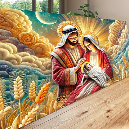 Canvas 3D Faith Wall Art III featuring Mary and baby Jesus with golden halos Tailored Canvases on Tampa Home & Garden Store