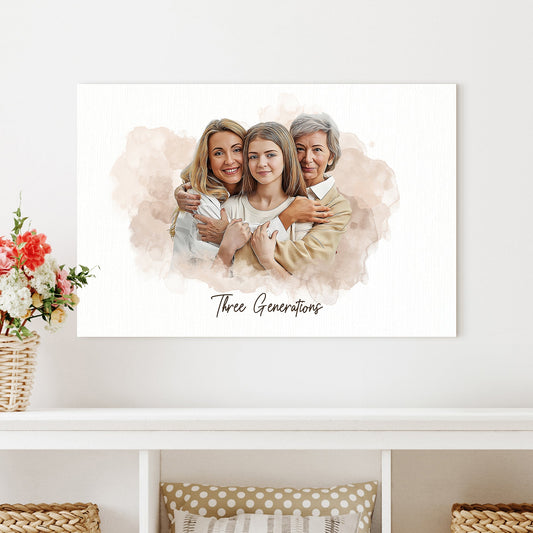 Mother's Day Watercolor Family Portrait Sign canvas by Tailored Canvases on Tampa Home & Garden Store