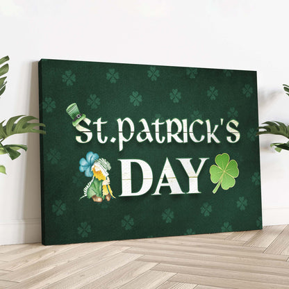 St. Patrick's Day Sign III canvas by Tailored Canvases, dark green with shamrocks motif on Tampa Home & Garden Store