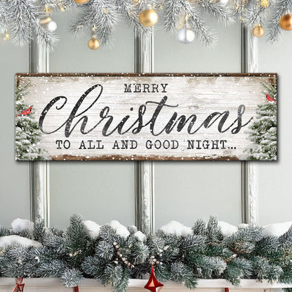 Crafting Canvas sign Merry Christmas To All And Good Night on white wood Tailored Canvases on Tampa Home & Garden Store