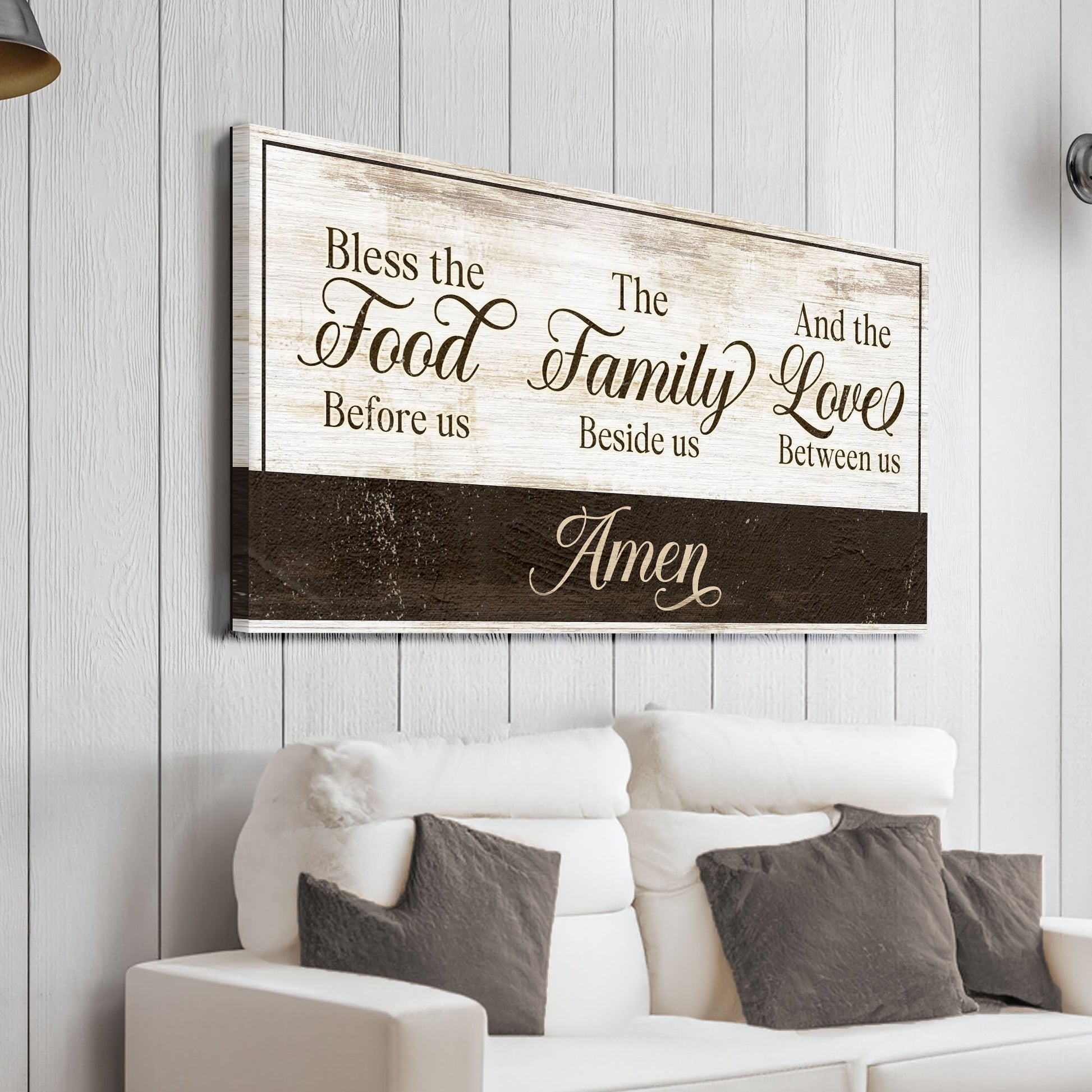 Bless The Food Before Us And The Love Between Us Sign V canvas Tailored Canvases decor on Tampa Home & Garden Store