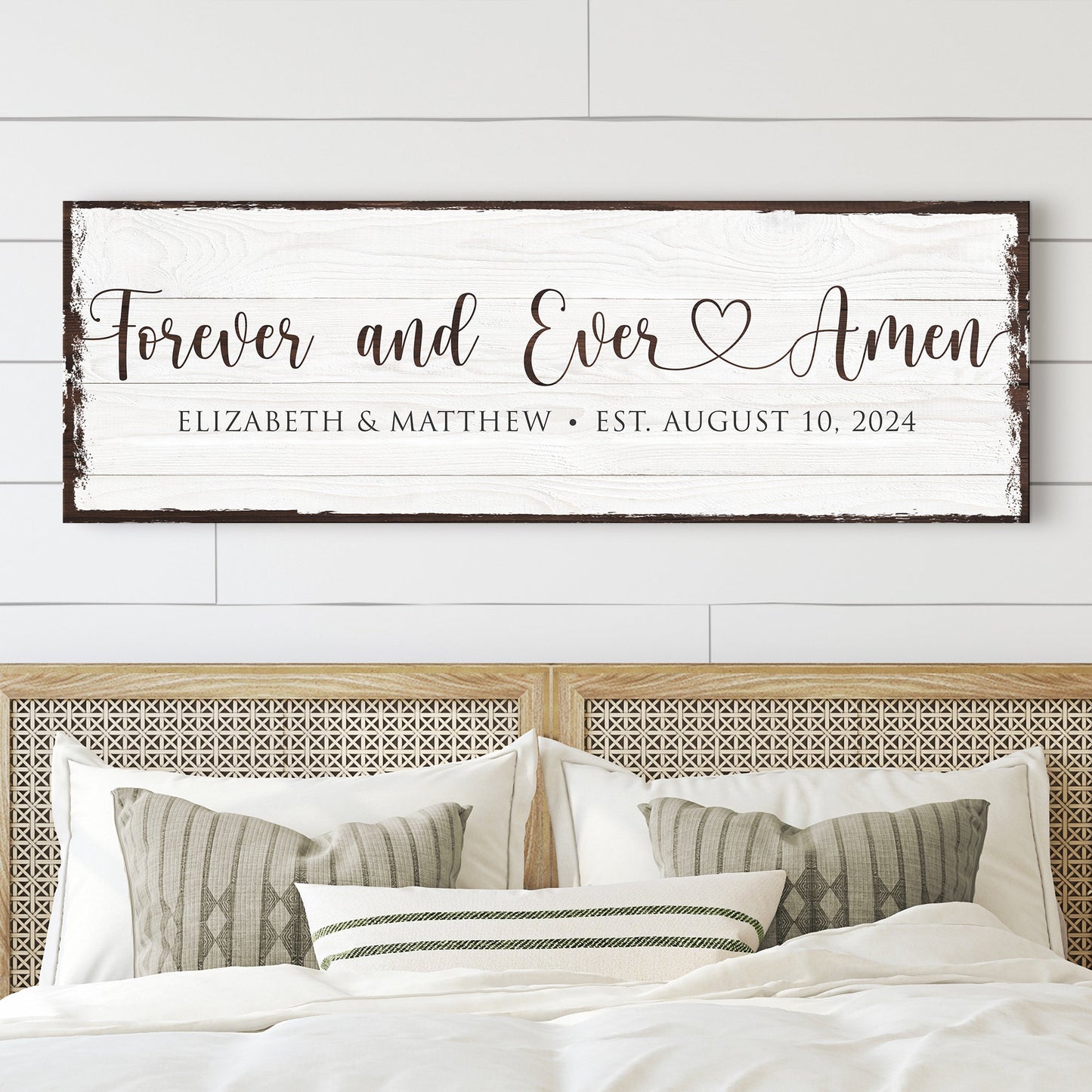 Forever And Ever Amen Faith Sign II canvas with wood and brown script Tailored Canvases on Tampa Home & Garden Store
