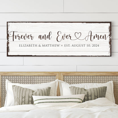 Forever And Ever Amen Faith Sign II canvas with wood and brown script Tailored Canvases on Tampa Home & Garden Store
