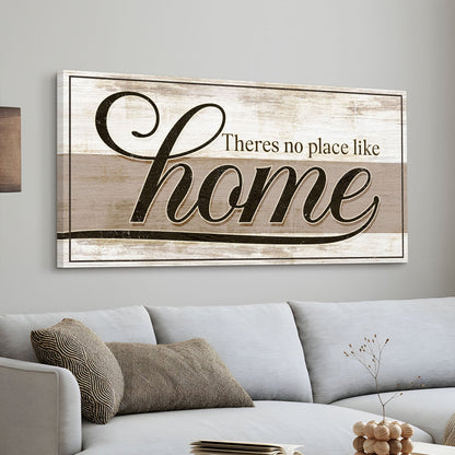 No Place Like Home Sign II canvas by Tailored Canvases, beige finish with black script on Tampa Home & Garden Store