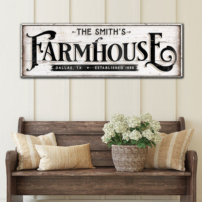 Vintage Rust Farmhouse Sign III canvas wall art with distressed white planks and bold lettering on Tampa Home & Garden Store