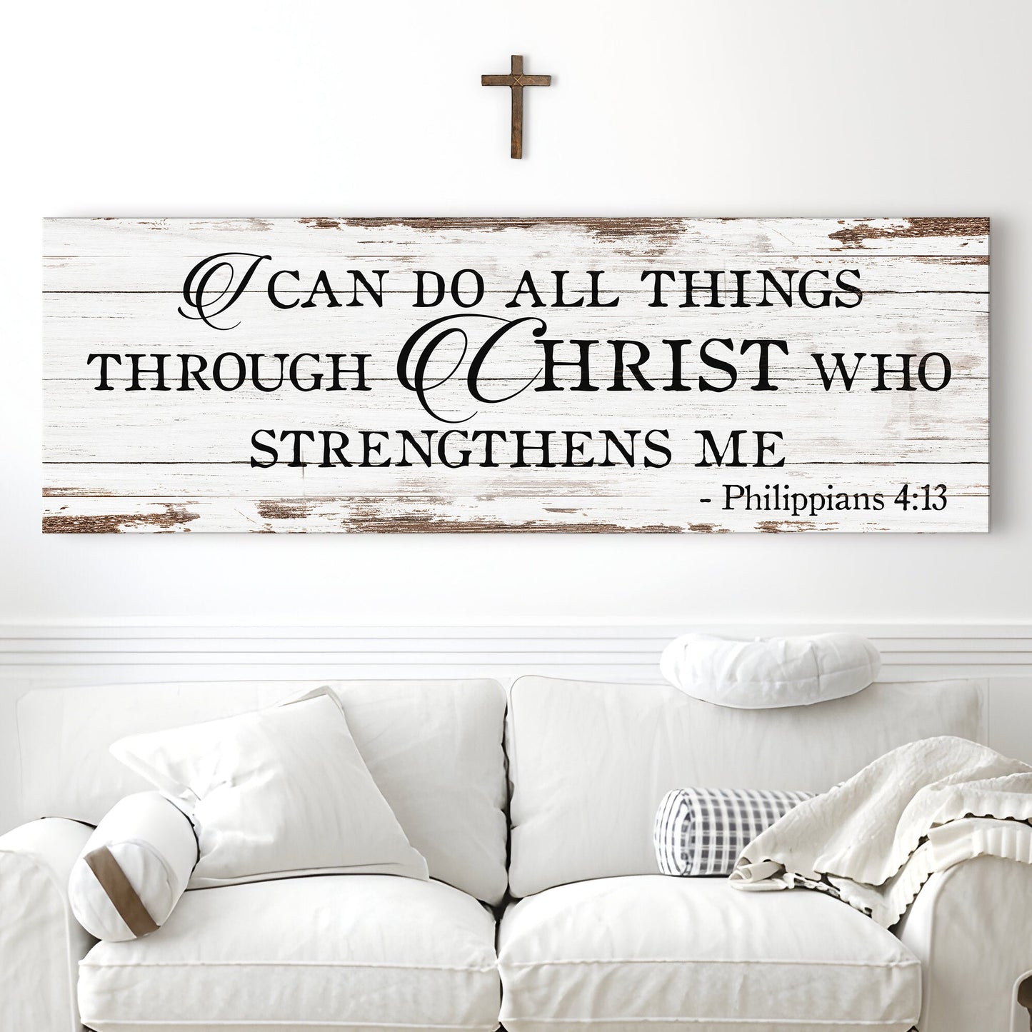 Faith sign canvas I Can Do All Things Through Christ Who Strengthens Me Tailored Canvases on Tampa Home & Garden Store