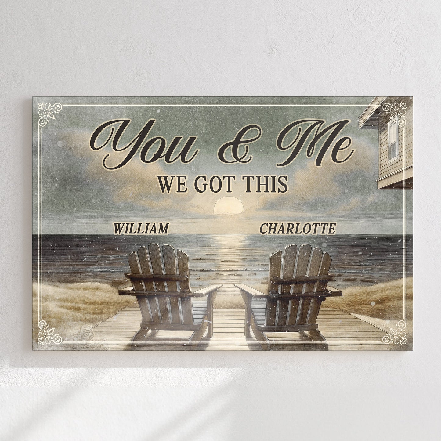 Canvas sign with rustic ranch porch scene, You & Me We Got This, Tailored Canvases on Tampa Home & Garden Store