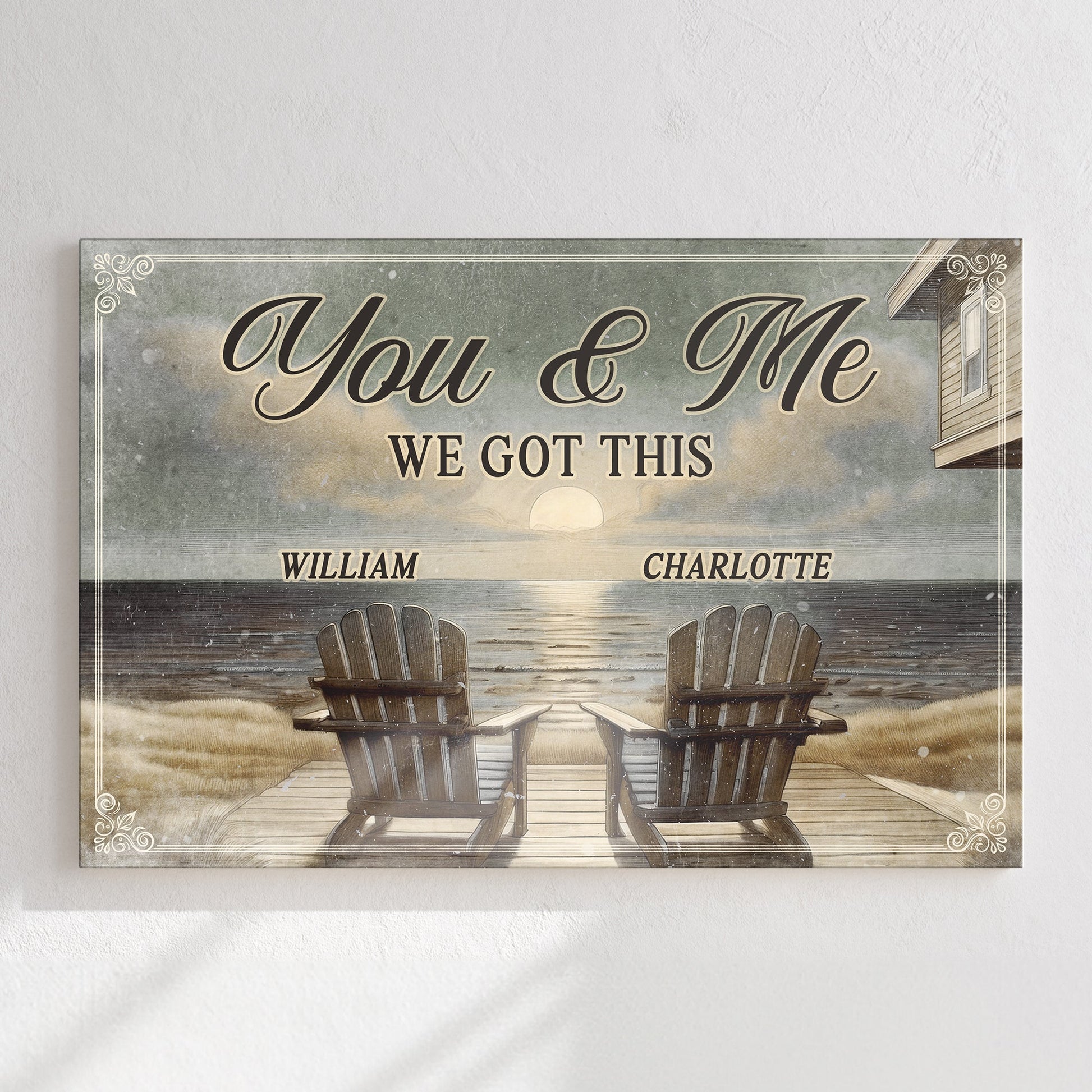 Canvas sign with rustic ranch porch scene, You & Me We Got This, Tailored Canvases on Tampa Home & Garden Store