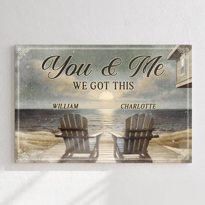 Canvas sign with rustic ranch porch scene, You & Me We Got This, Tailored Canvases on Tampa Home & Garden Store