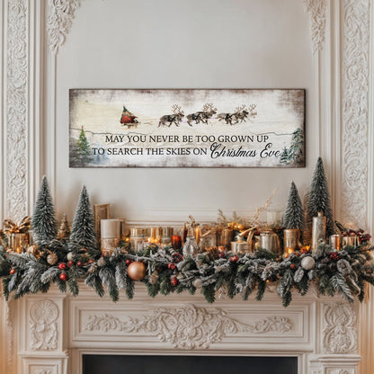 Canvas sign Tailored Canvases rustic whitewashed crafting canvas with Christmas Eve quote on Tampa Home & Garden Store