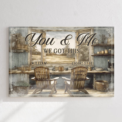 Farmhouse We Got This Couple Sign canvas by Tailored Canvases with You & Me script kitchen on Tampa Home & Garden Store