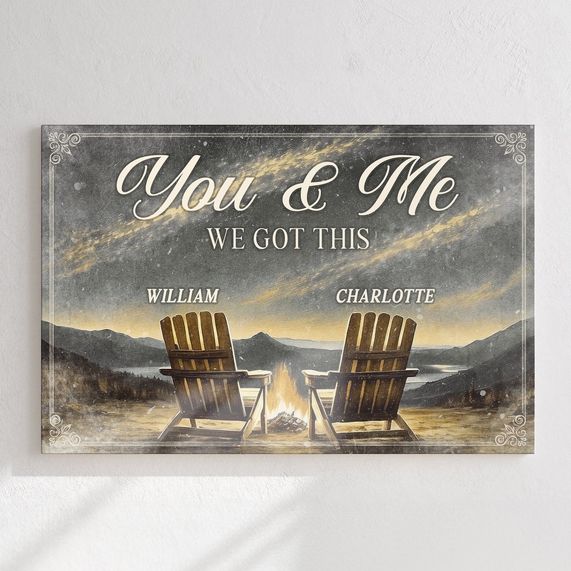 Camping themed We Got This Couple Sign canvas by Tailored Canvases with Adirondack chairs on Tampa Home & Garden Store