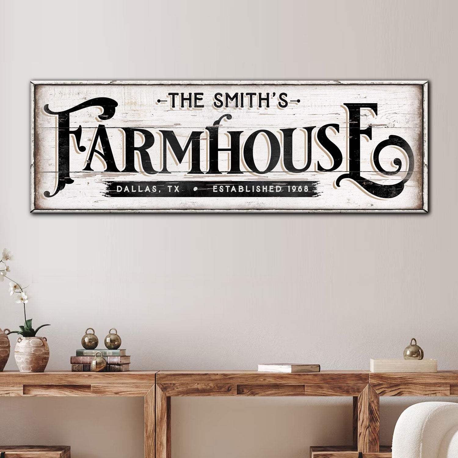 Canvas wall art Vintage Rust Farmhouse Sign III with distressed background and bold FARMHOUSE text on Tampa Home & Garden Store