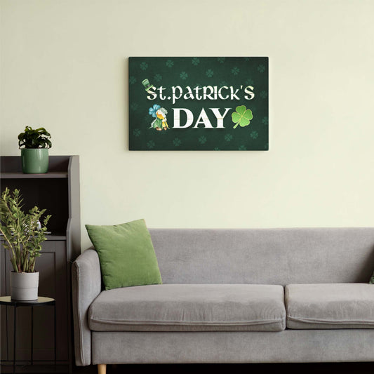 St Patrick's Day Sign III canvas with shamrocks and bold DAY lettering on Tampa Home & Garden Store