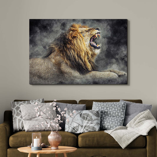 Lion Yawn painting canvas wall art Tailored Canvases crafting canvas decor on Tampa Home & Garden Store
