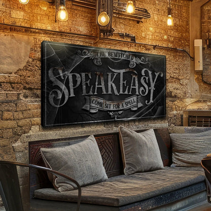 Wicked Witches Graveyard Sign canvas by Tailored Canvases with spooky lettering on Tampa Home & Garden Store