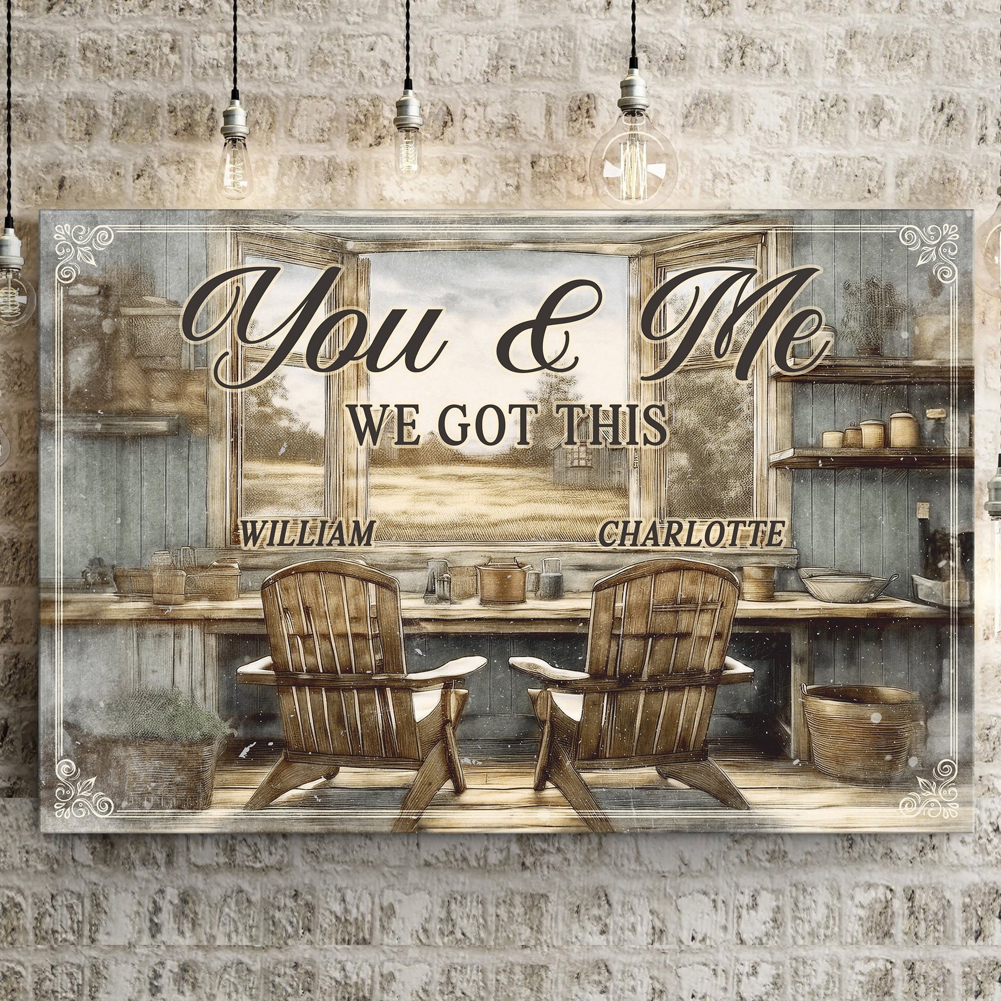 Canvas sign Tailored Canvases farmhouse You & Me We Got This, William & Charlotte on Tampa Home & Garden Store