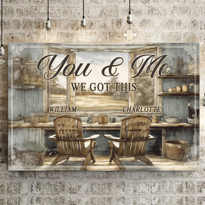 Canvas sign Tailored Canvases farmhouse You & Me We Got This, William & Charlotte on Tampa Home & Garden Store