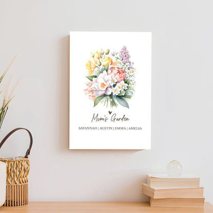 Mom's Garden canvas Mother's Day sign with bouquet by Tailored Canvases crafting canvas on Tampa Home & Garden Store