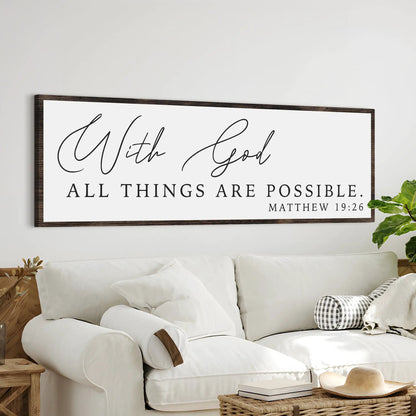 Tailored Canvases Faith Sign III canvas, framed dark wood, elegant script verse display on Tampa Home & Garden Store