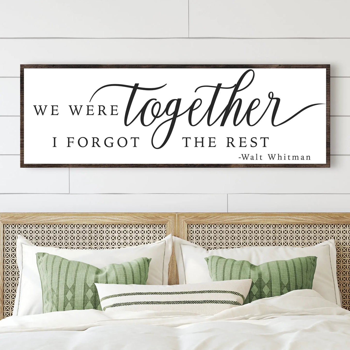 We Were Together I Forgot The Rest Sign II canvas wall art with dark wood frame on Tampa Home & Garden Store