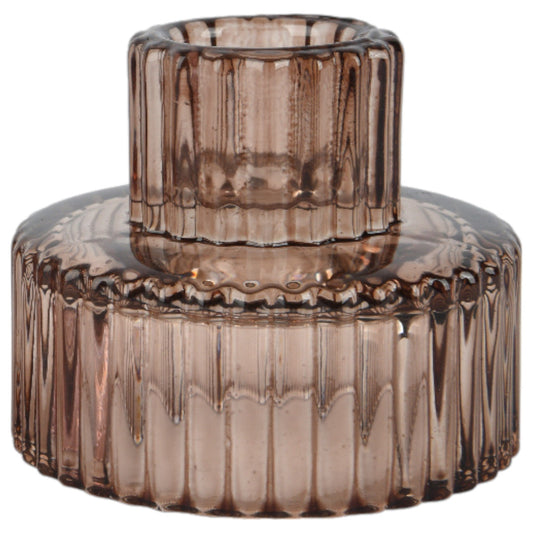 Glass Reversible Candle Holder -