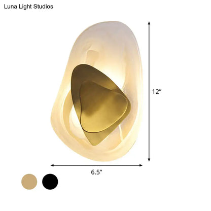 Clear Glass Rock Sconce by Decorbites, gold interior metal in clear glass, 12in tall, 6.5in wide on Tampa Home & Garden Store