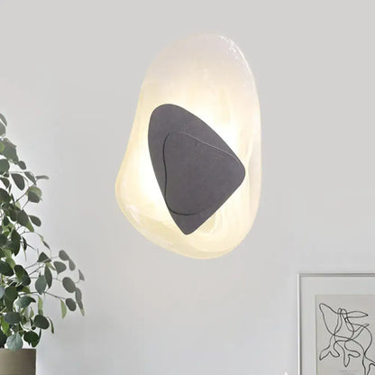Clear Glass Rock Sconce wall lamp with translucent glass and dark inner rock warm glow on Tampa Home & Garden Store