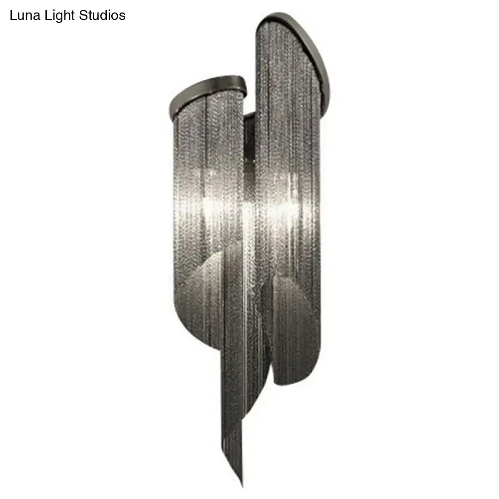 Silver tassel wall light; metallic, modern wall sconce by Decorbites on Tampa Home & Garden Store