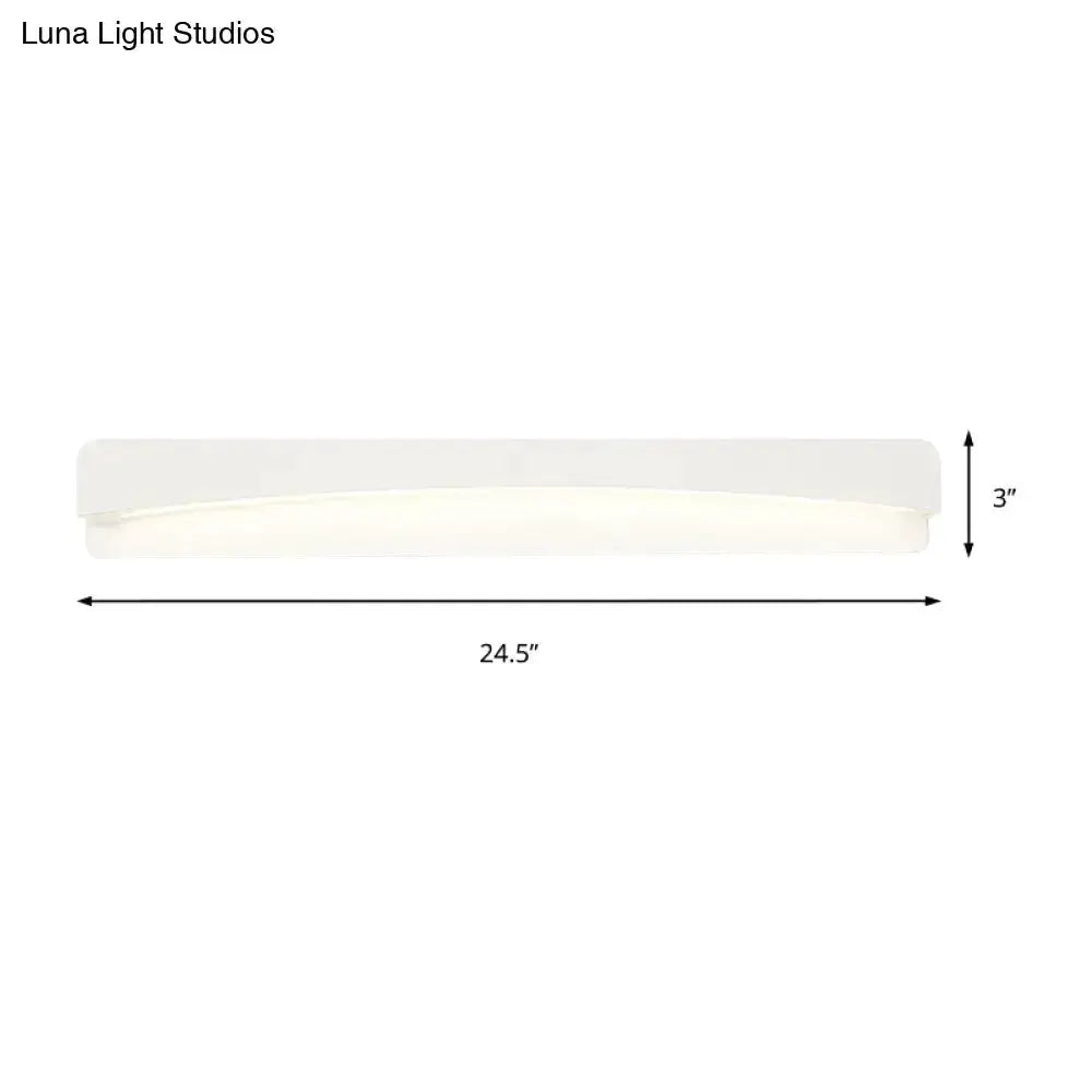 Modern acrylic rectangular bathroom vanity light by Decorbites with white diffuser, 24.5in long on Tampa Home & Garden Store