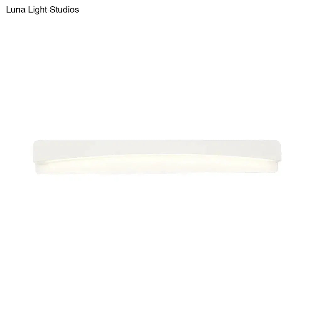 Modern acrylic rectangular vanity light fixture by Decorbites, white finish for bathroom on Tampa Home & Garden Store