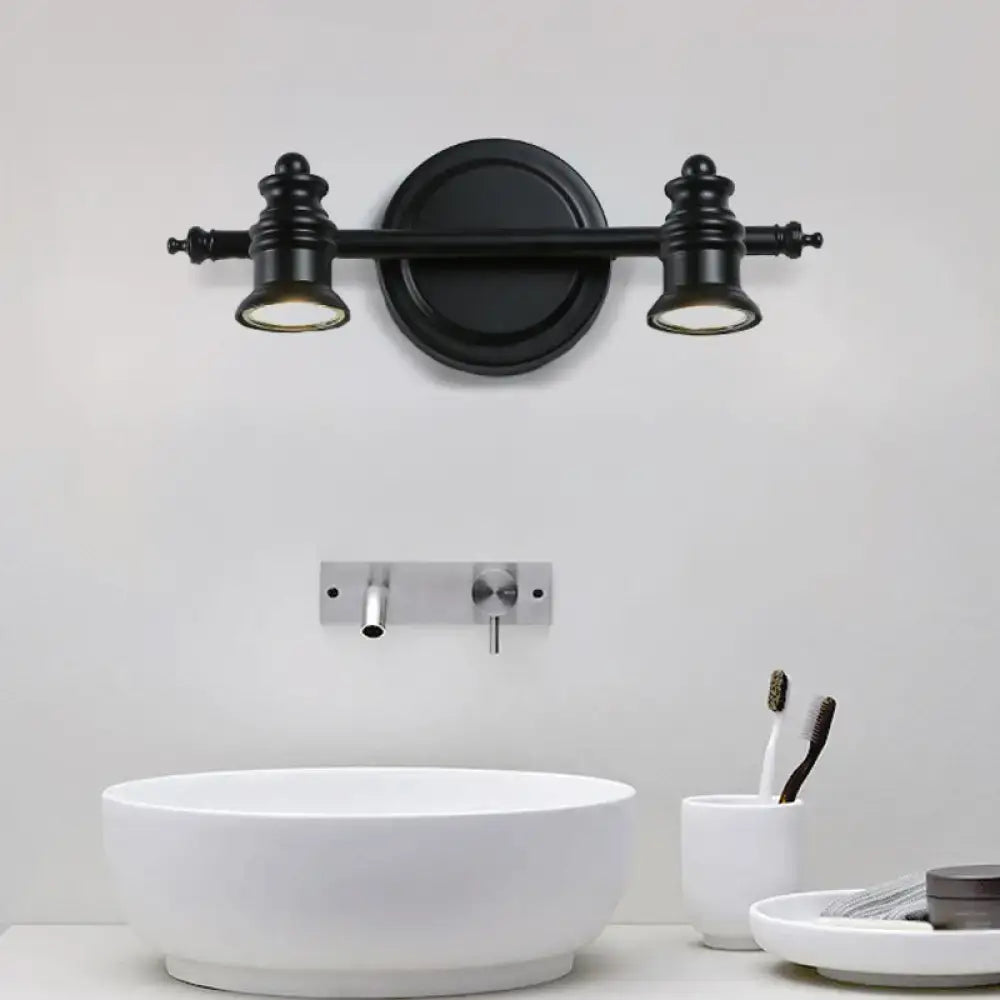Matte Black Wall Light two-light sconce with round backplate Decorbites on Tampa Home & Garden Store