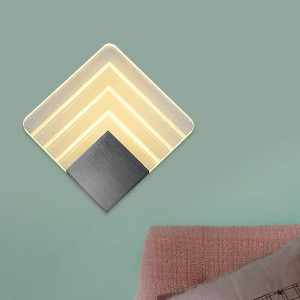 Decorbites Silver Black Square Sconce with LED-lit nested frames and dark metal block accent on Tampa Home & Garden Store