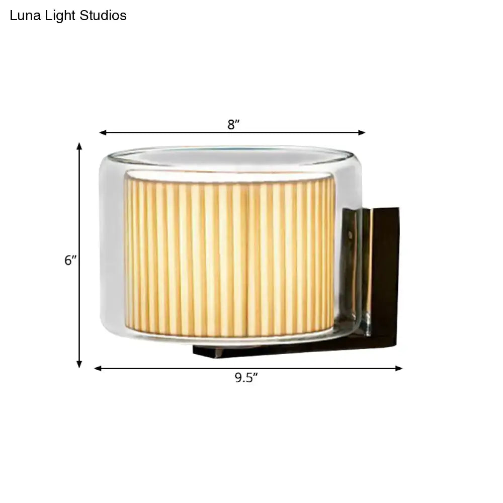 Amber Pleated Wall Lamp by Decorbites with amber shade and clear glass surround on Tampa Home & Garden Store