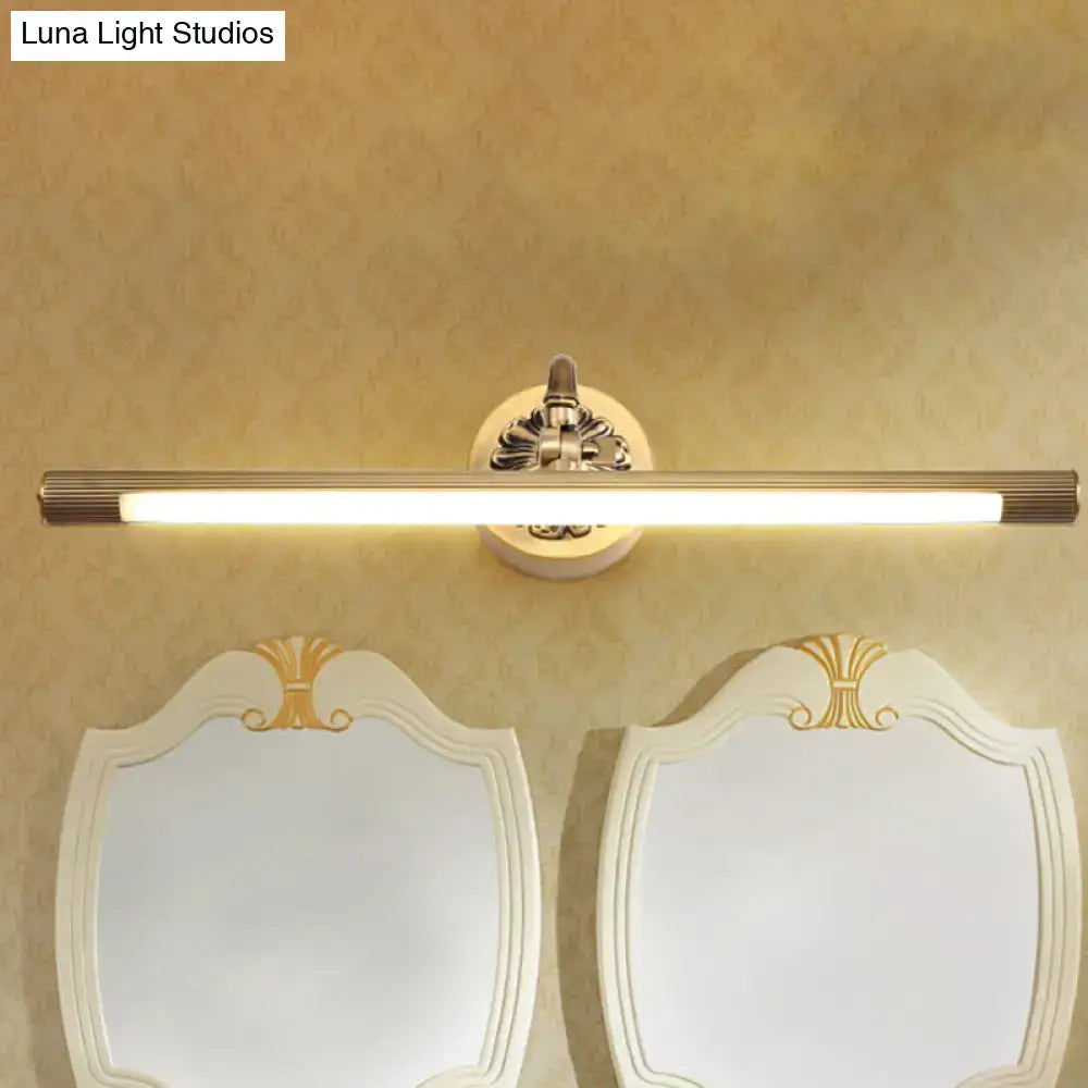 Brass modern wall light with horizontal LED bar and round backplate Decorbites on Tampa Home & Garden Store