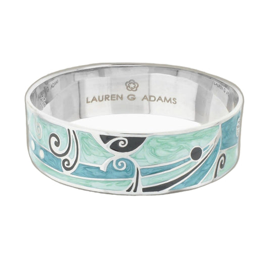 Modern Art Bangle slip-on bracelet in turquoise blue abstract pattern by Lauren G Adams on Tampa Home & Garden Store