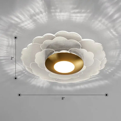 White Gold Flower Sconce with white petal shade and gold center by Decorbites on Tampa Home & Garden Store