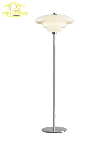 Cream Glass Bauhaus Floor Lamp for Living Room