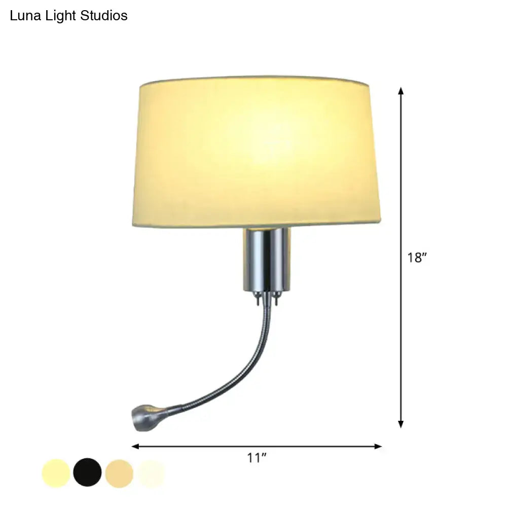 Beige flush wall sconce with chrome base and curved arm, Decorbites Home & Garden on Tampa Home & Garden Store