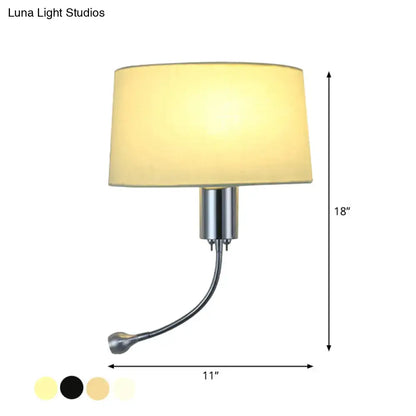 Beige flush wall sconce with chrome base and curved arm, Decorbites Home & Garden on Tampa Home & Garden Store
