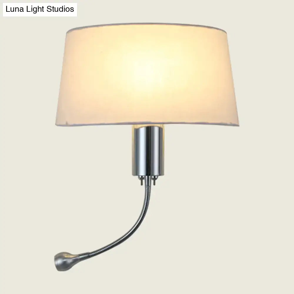 Beige fabric shade flush wall sconce with metal arm Decorbites on Tampa Home & Garden Store