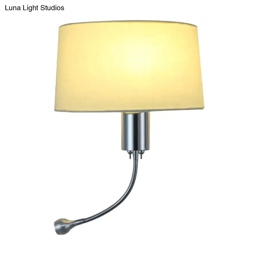 Beige flush wall sconce with chrome base and fabric shade pull chains Decorbites on Tampa Home & Garden Store