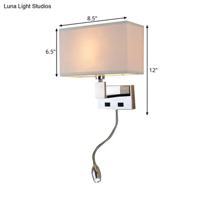 Beige LED wall sconce with chrome mount and fabric shade, curved teardrop pull Decorbites on Tampa Home & Garden Store
